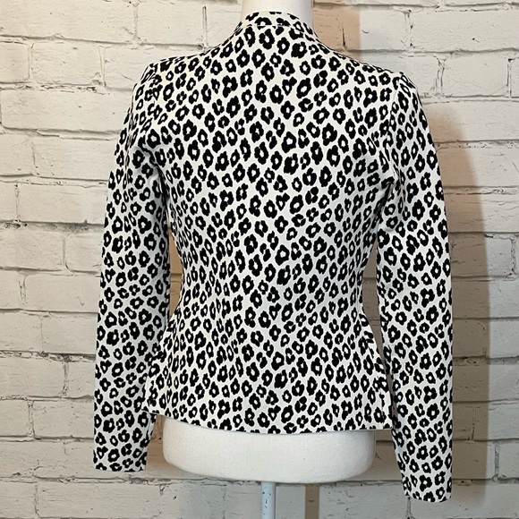 Theory Button-Up Sweater, Black and White - Picture 3 of 6